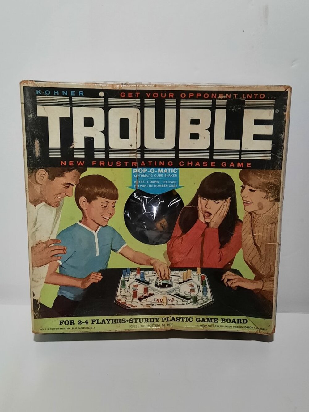 Vintage 1965 Trouble Board Game Kohner Bros Complete Pop-O-Matic No 310